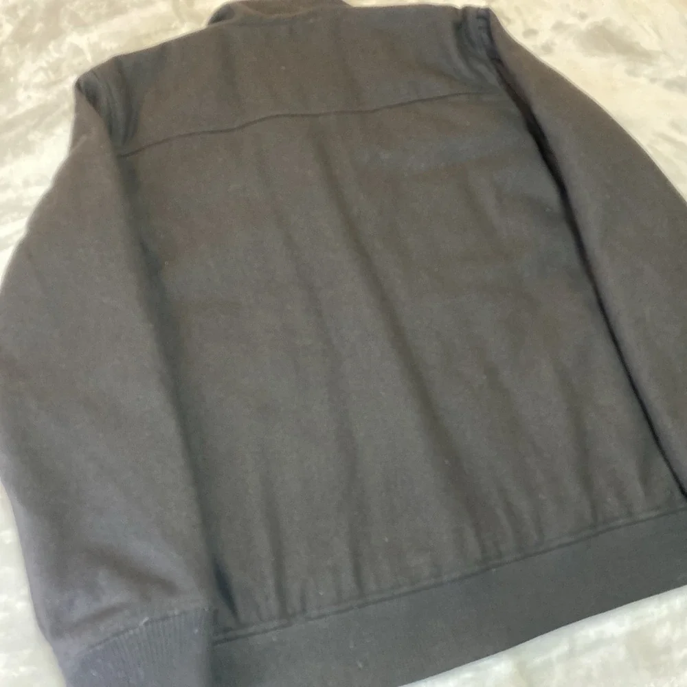 O'Neill Full Zip Jacket Mens Large Black Wool Blend Quilted Liner Bomber Style